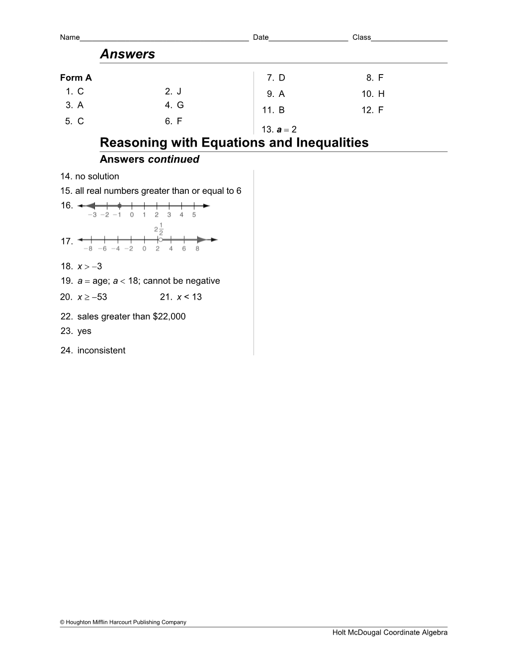 Reasoning with Equations and Inequalities
