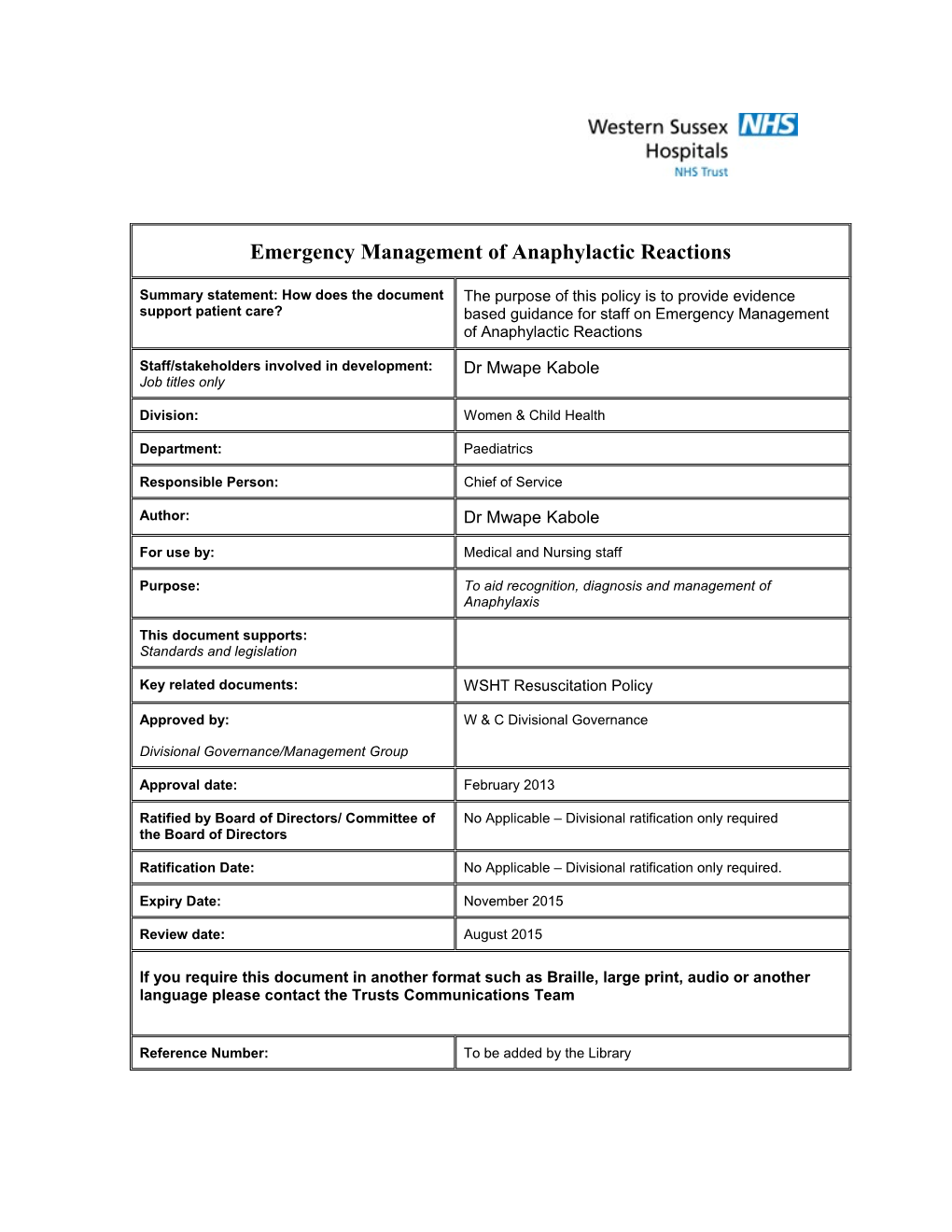 This Guideline Is for Healthcare Providers Who Are Expected to Deal with An