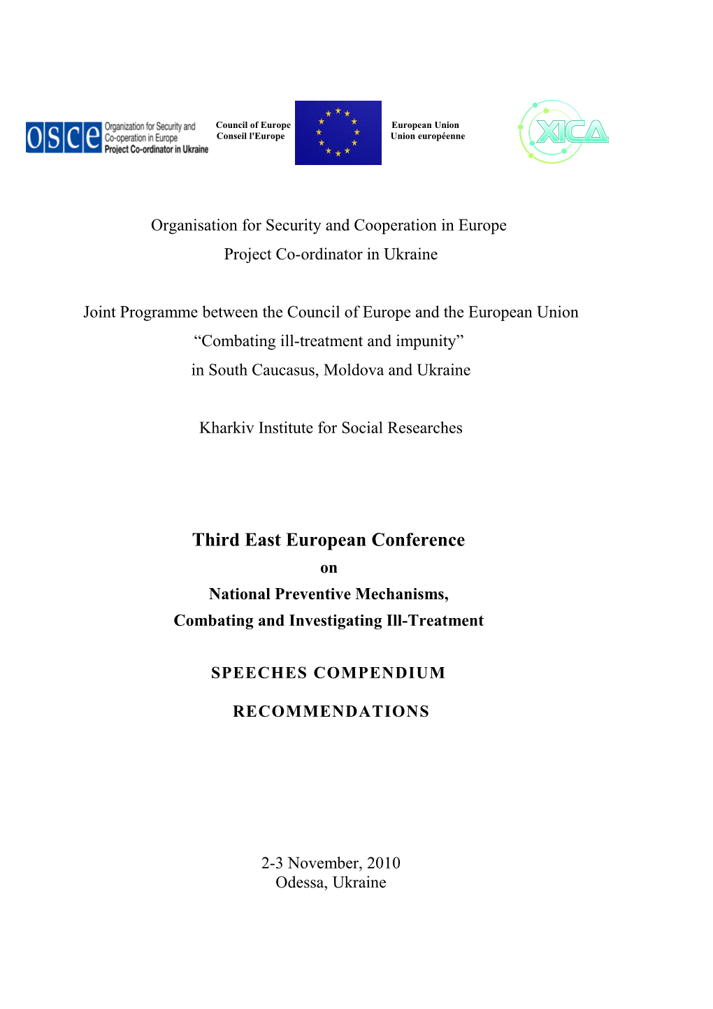 This Book Has Been Published Within the Framework of the European Union / Council of Europe