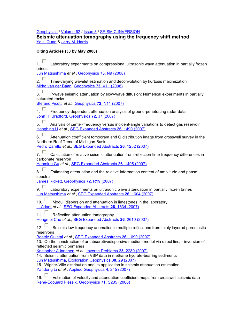 Geophysics / Volume 62 / Issue 3 / SEISMIC INVERSION