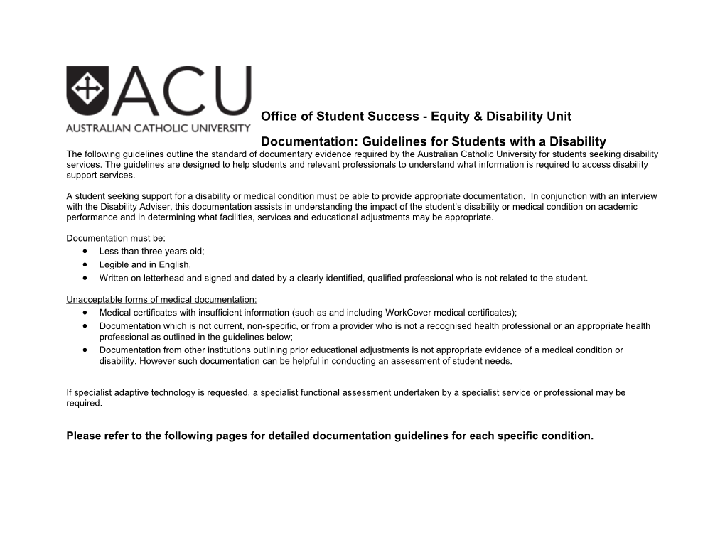 Office of Student Success - Equity & Disability Unit