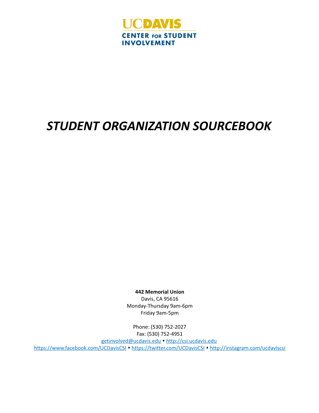 Student Organization Sourcebook