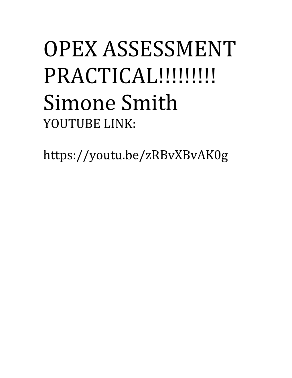 Opex Assessment