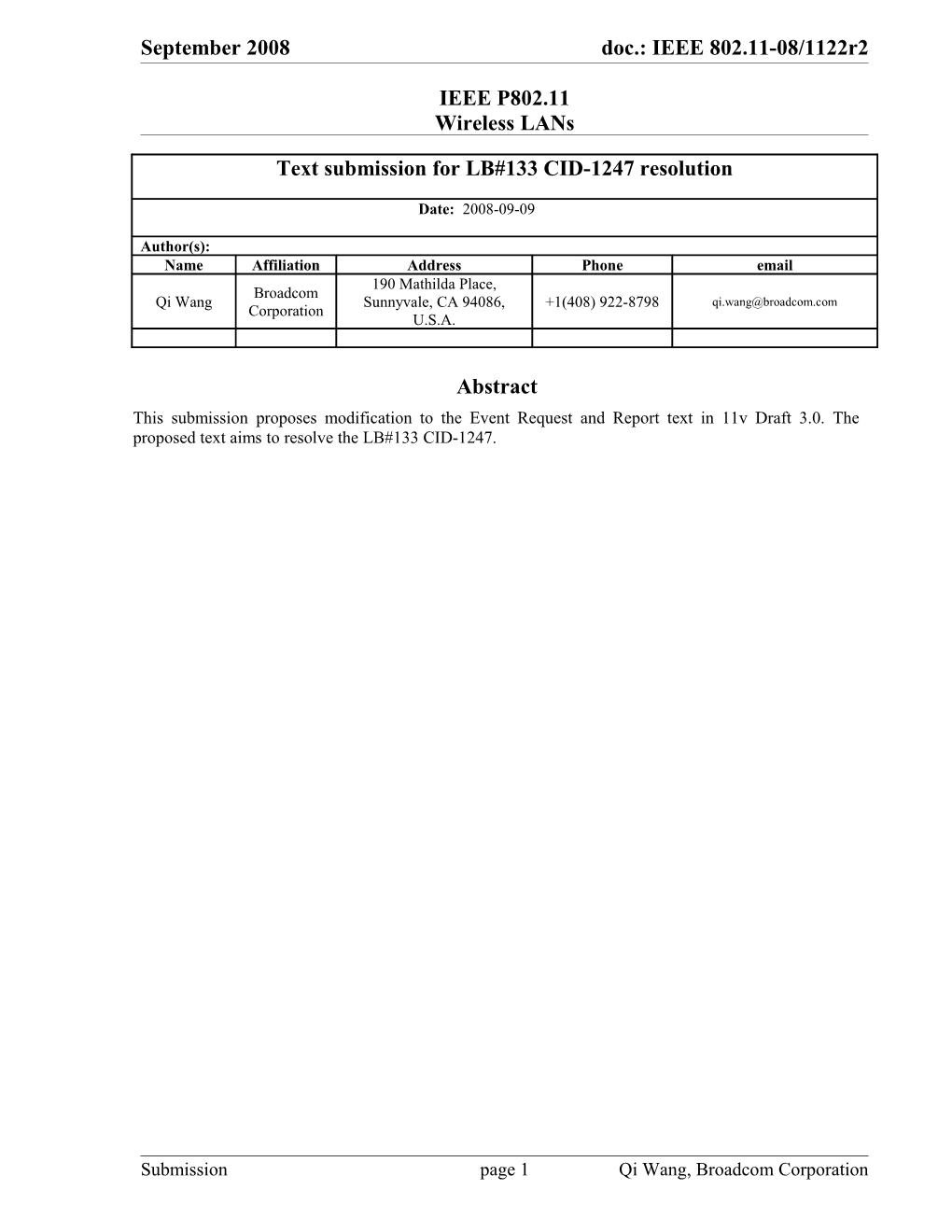 Editor: Make the Following Text Changes to Clause 11.20.3 in 802.11V Draft 3.0