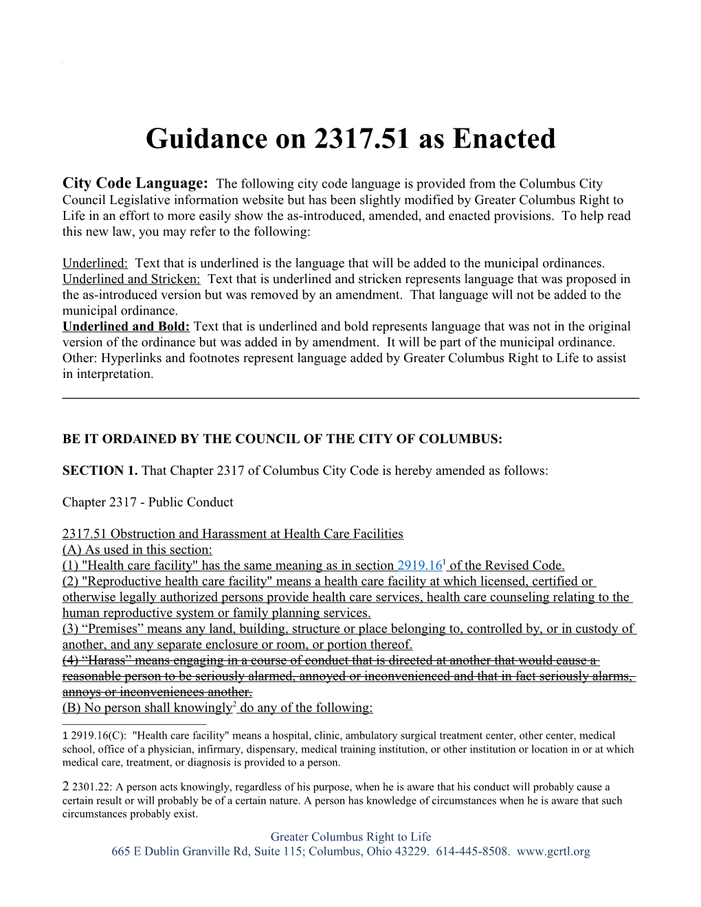 Guidance on 2317.51 As Enacted