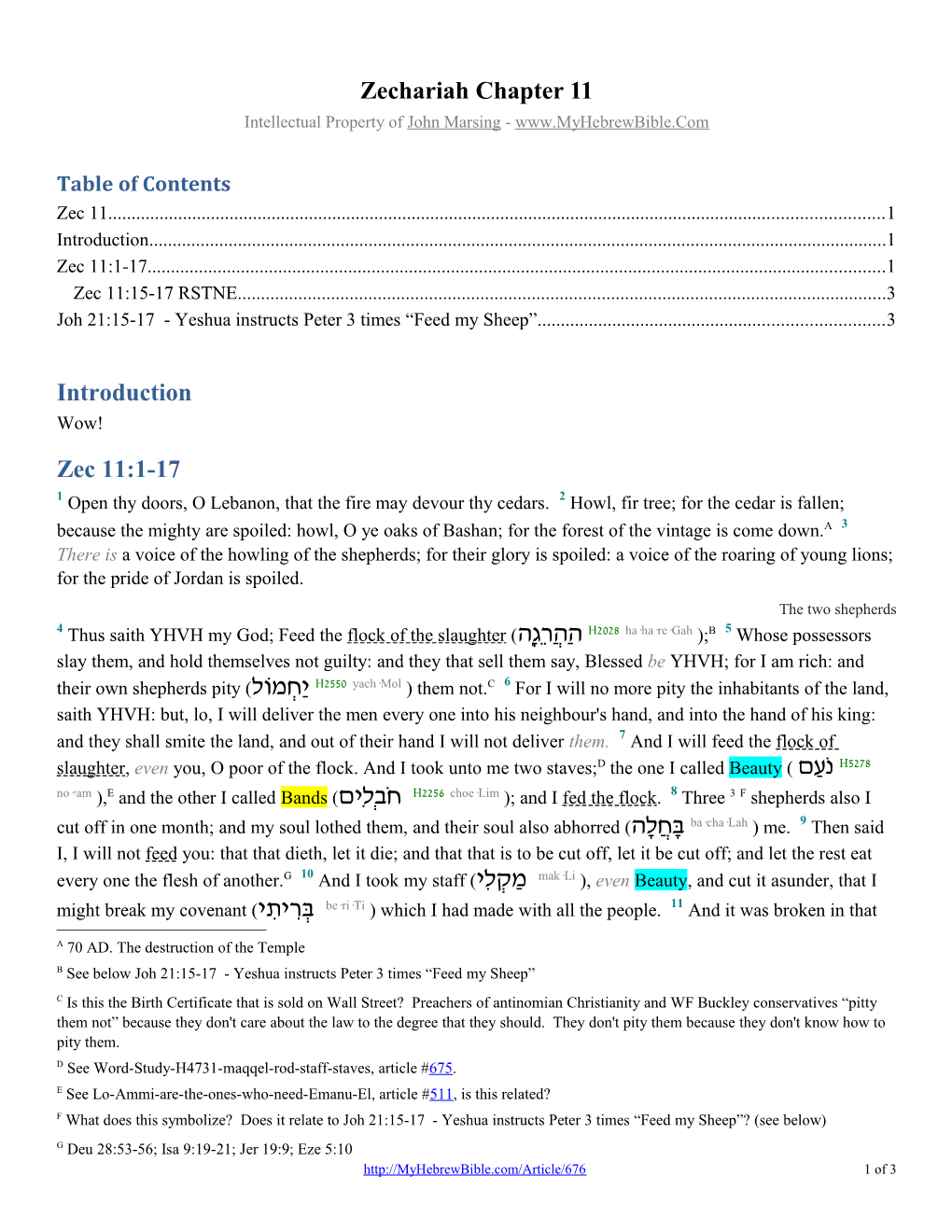 Zechariah Chapter 11