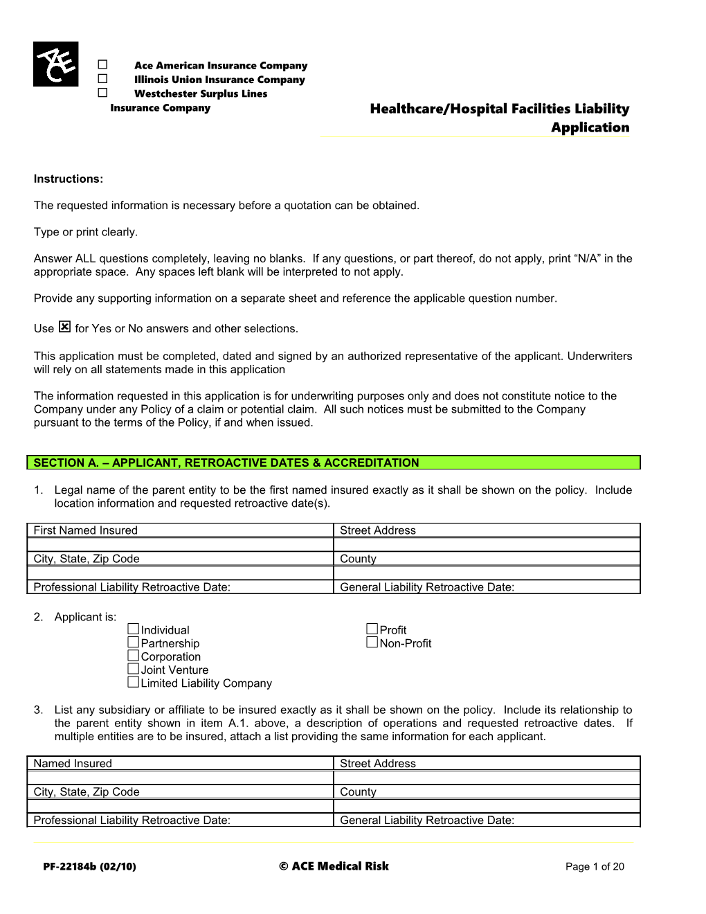 Healthcare Facilities Application