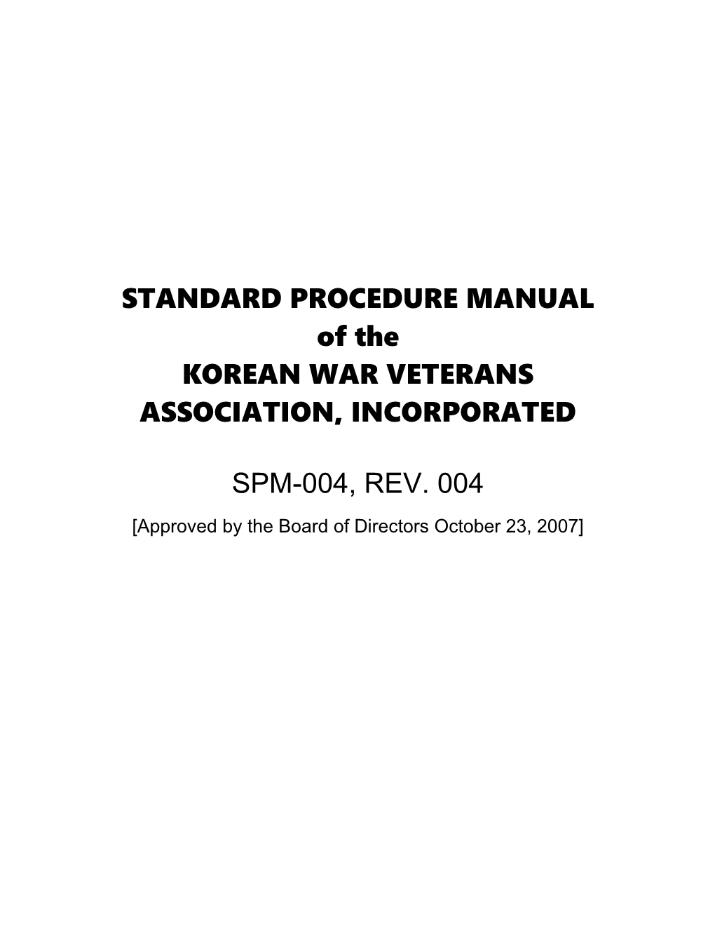 Korean War Veterans Association, Inc