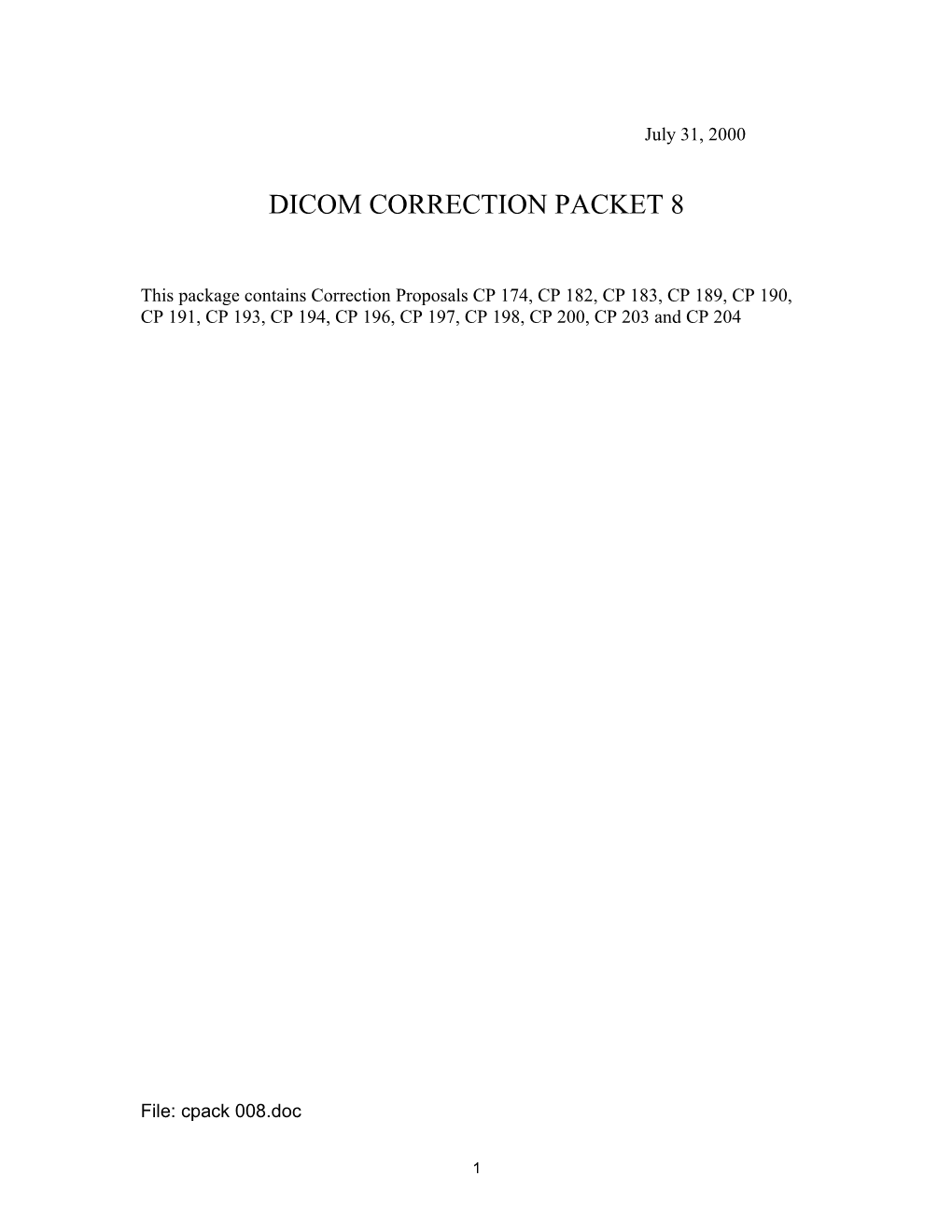 Dicom Correction Packet 8
