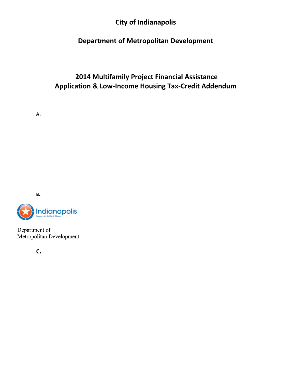 Application &Low-Income Housing Tax-Credit Addendum