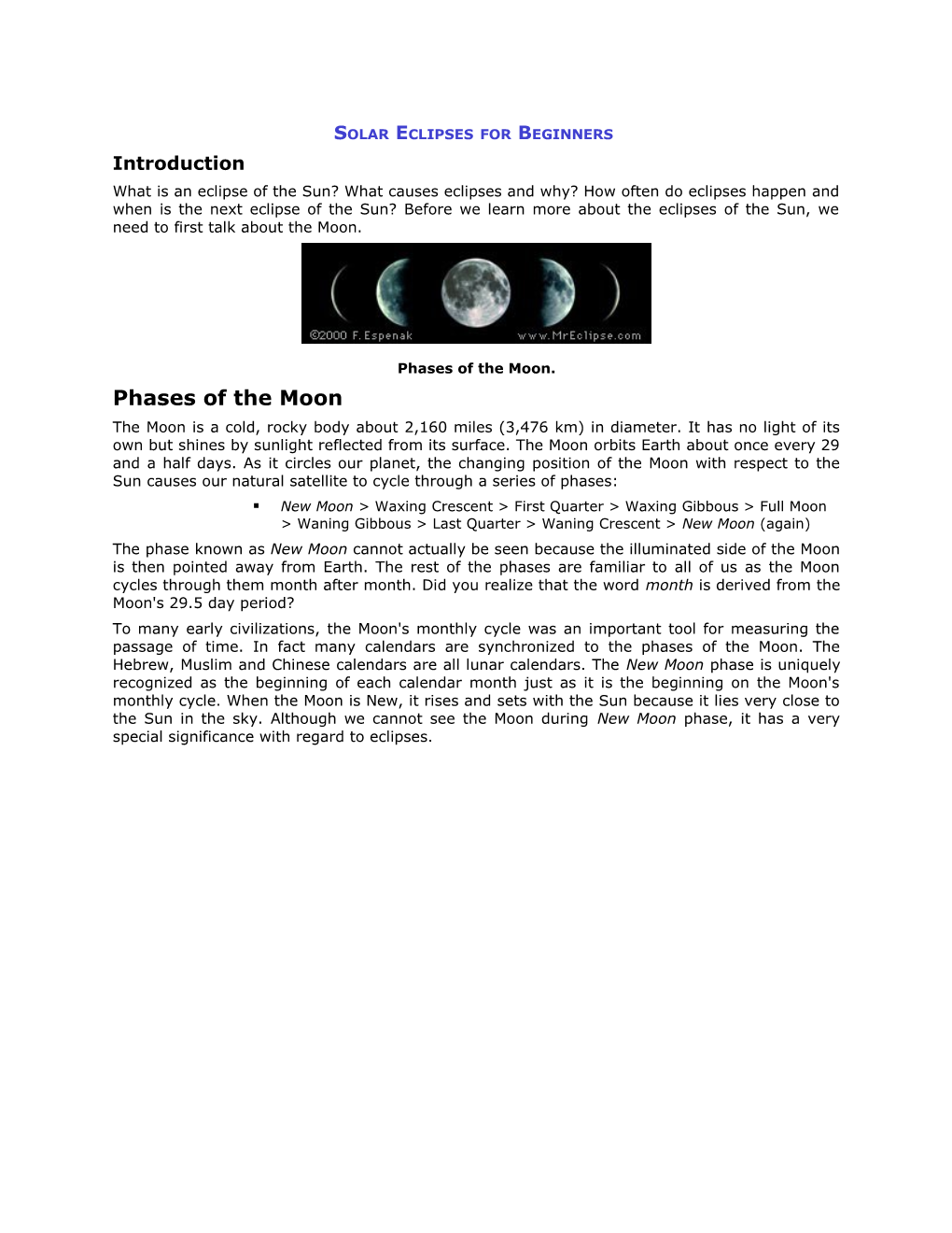 Solar Eclipses for Beginners
