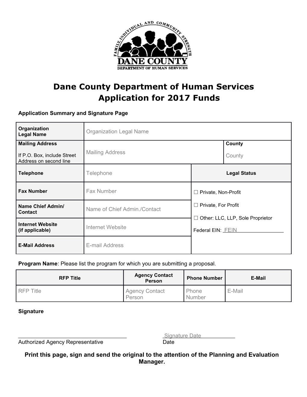 DCDHS Application for 2017 Funds