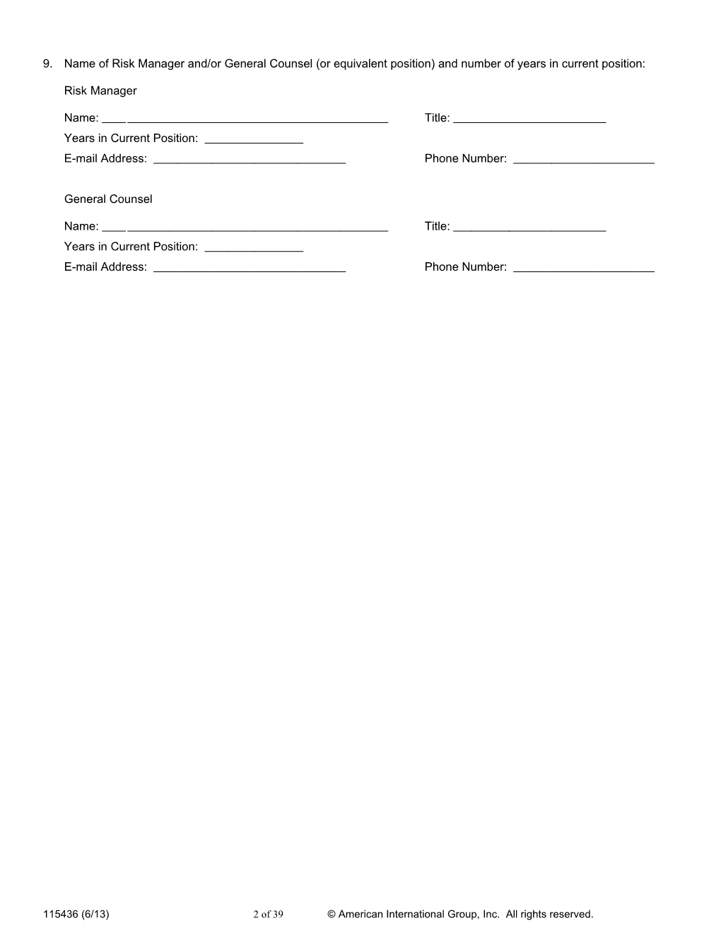 Application for Financial Institutions Public Company