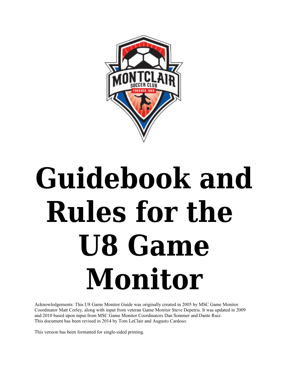 Guidebook and Rules for The