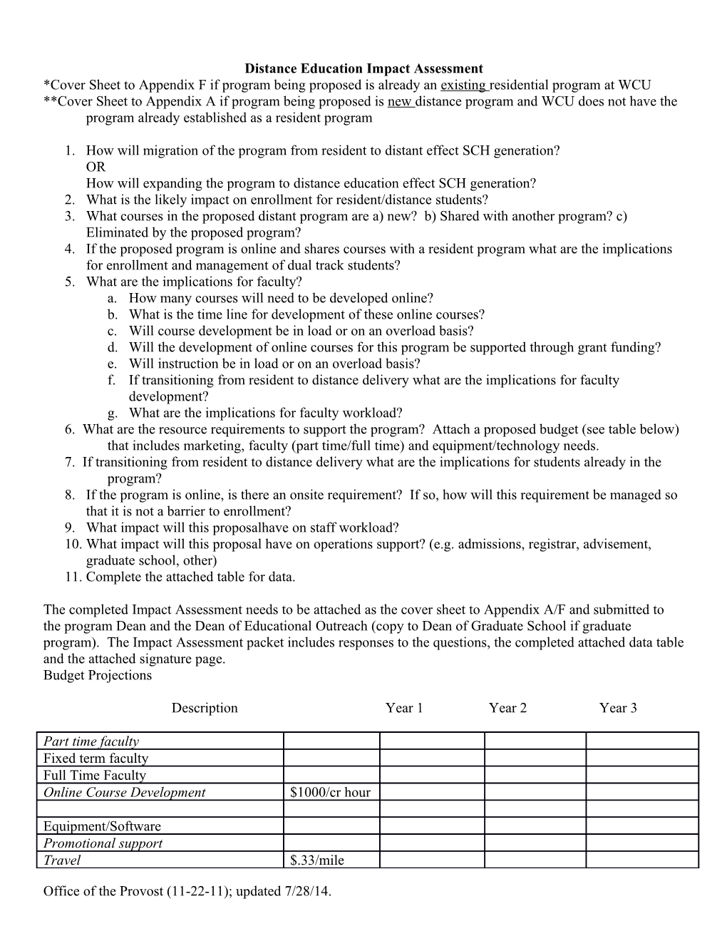 Distance Education Impact Assessment