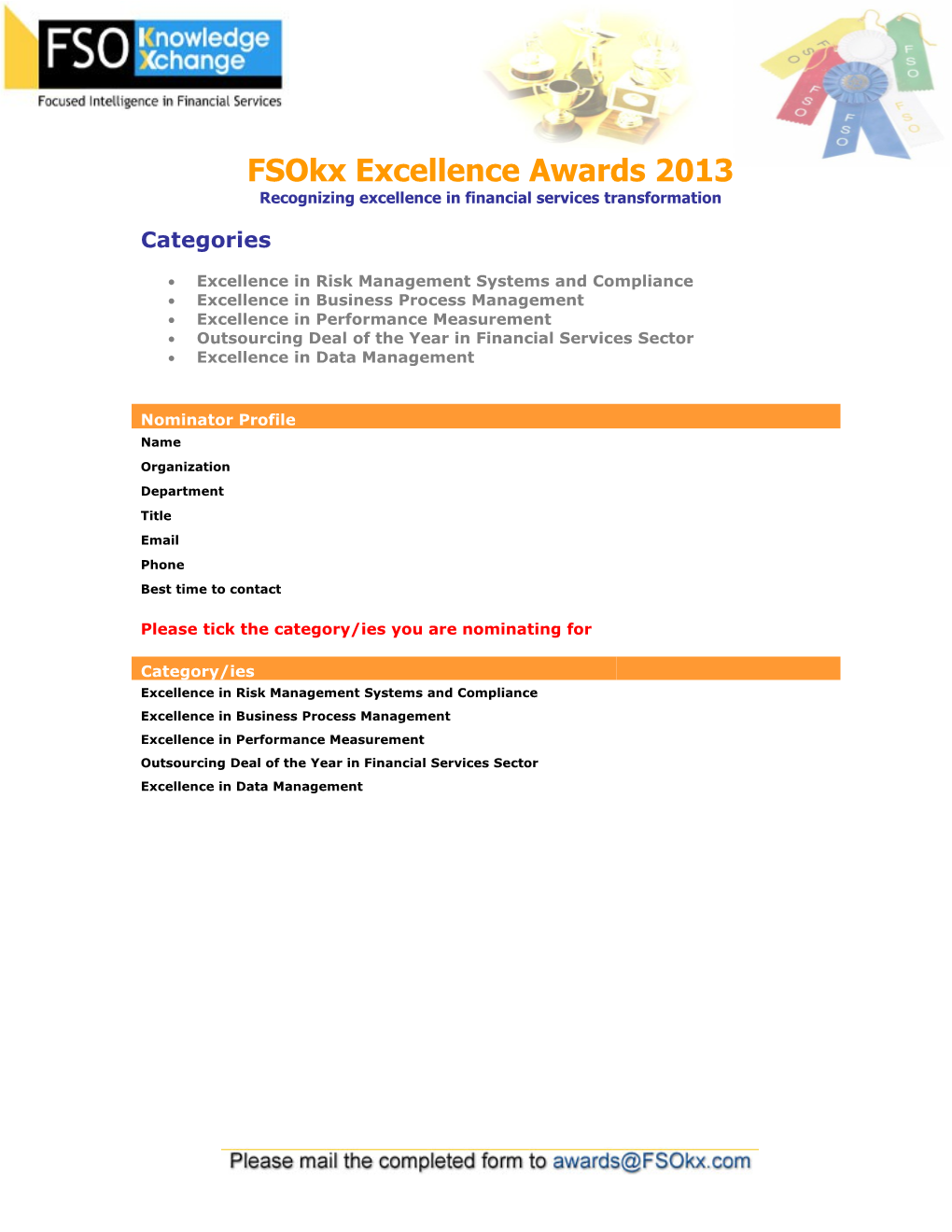 Recognizing Excellence in Financial Services Transformation