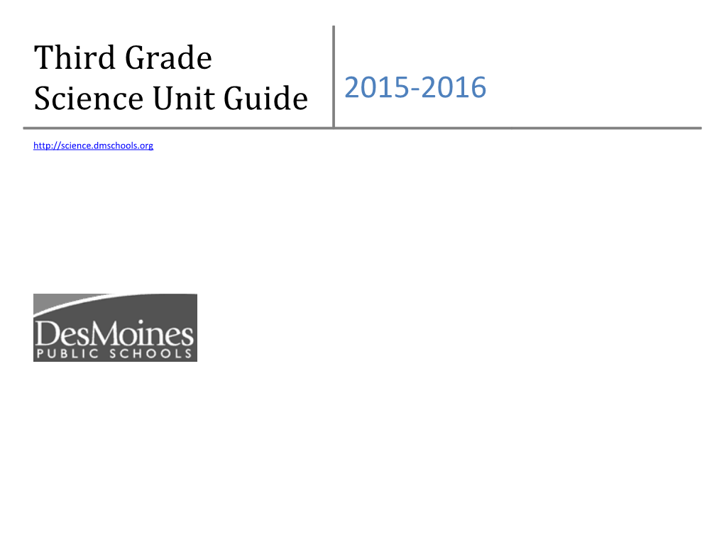 Third Grade Science Unit Guide
