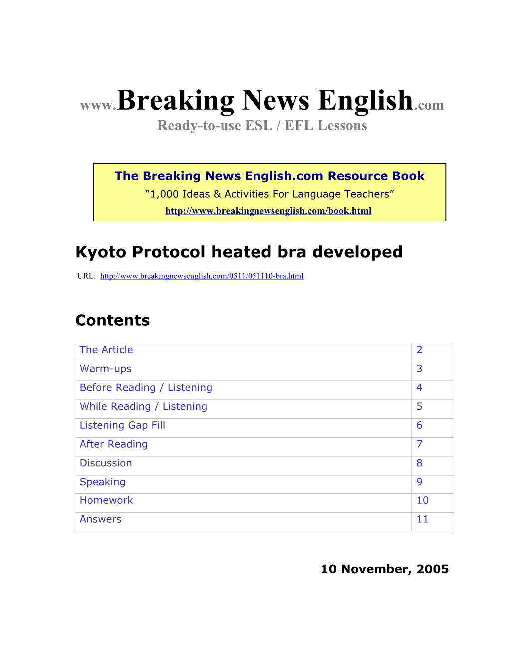 Kyoto Protocol Heated Bra Developed