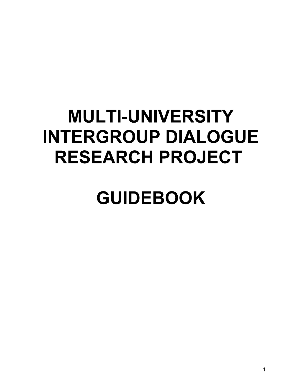 Multi-University Intergroup Dialogue