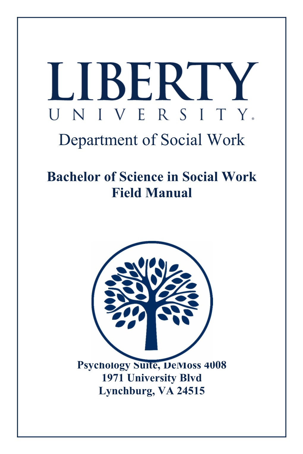 Bachelor of Science in Social Workfield Manual