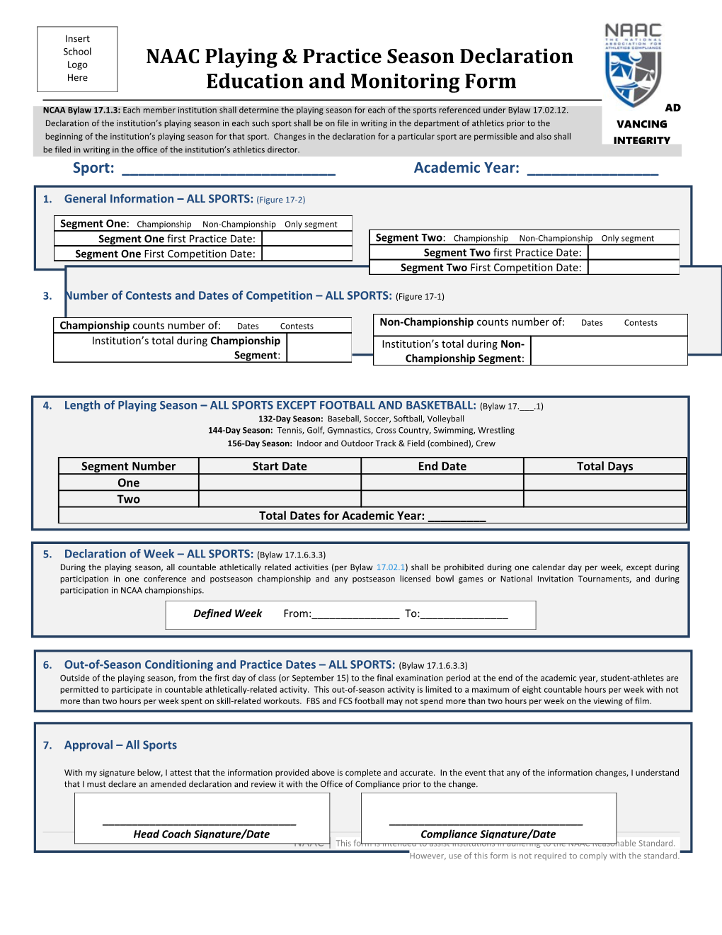 Education and Monitoring Form