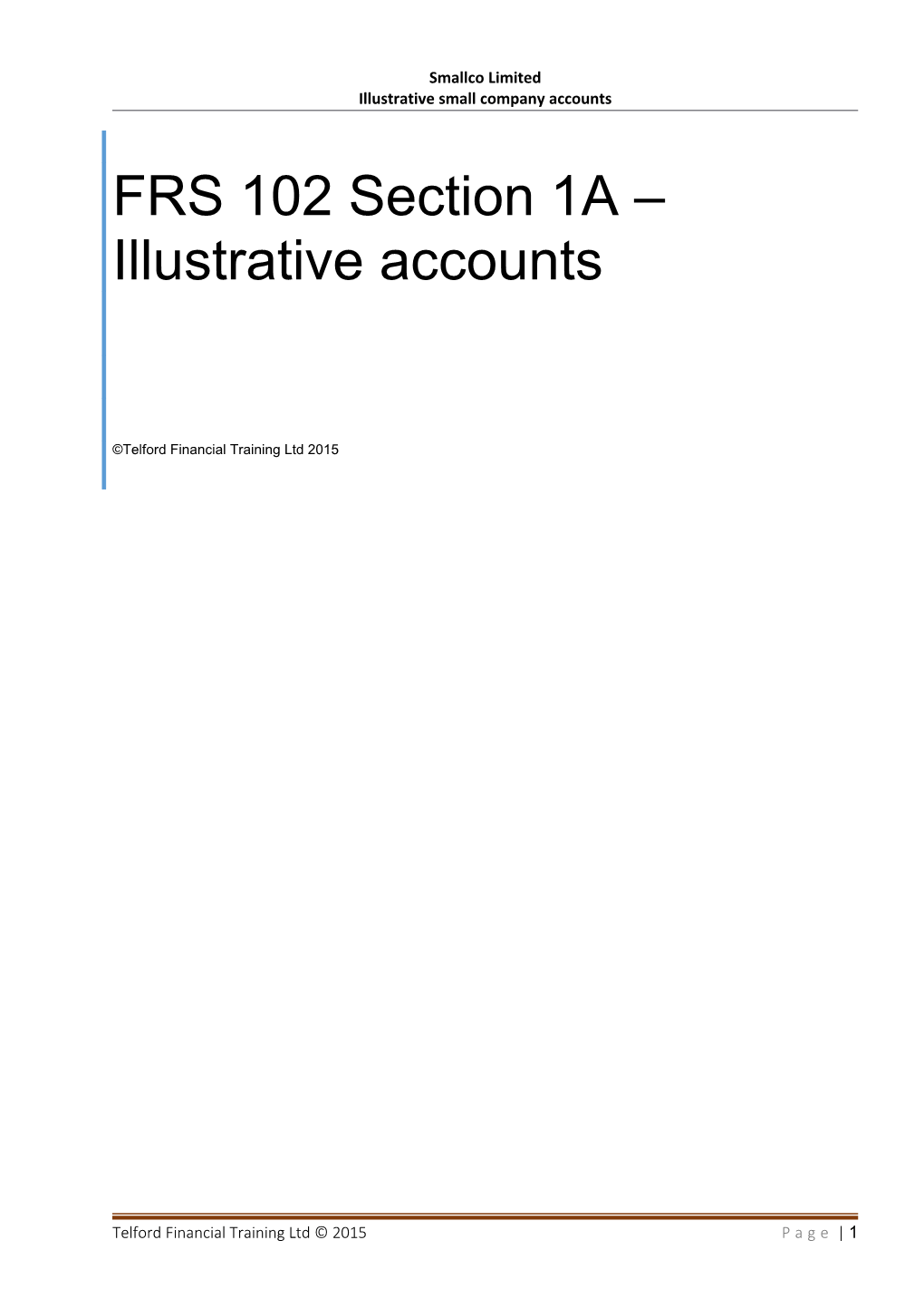 Illustrative Small Company Accounts
