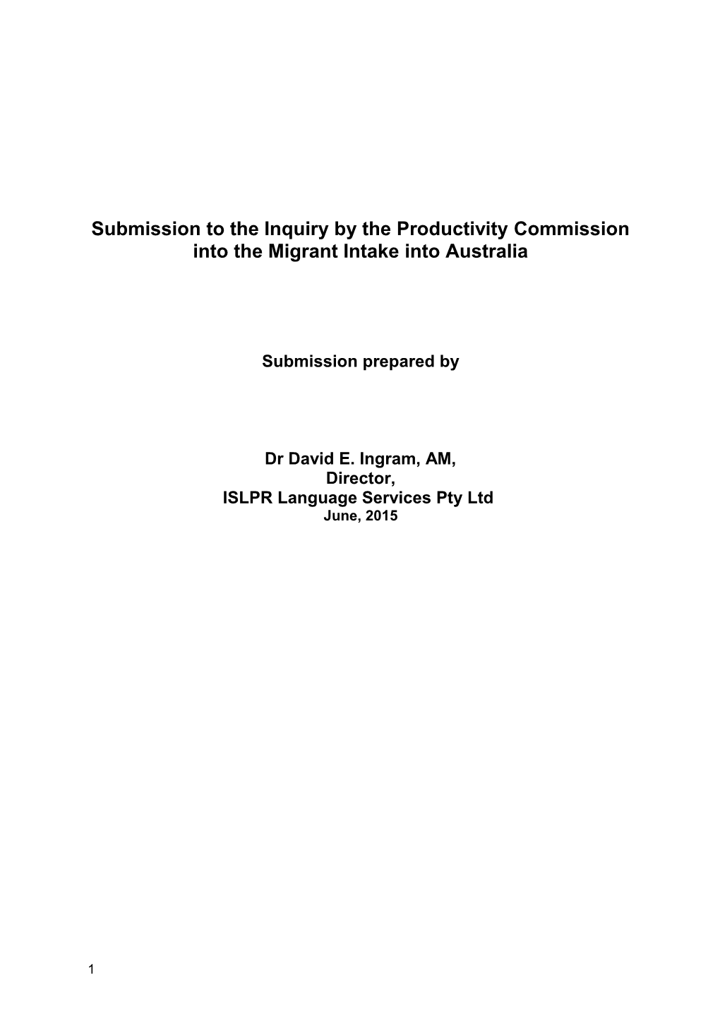 Submission 16 - ISLPR Language Services - Migrant Intake Into Australia - Public Inquiry