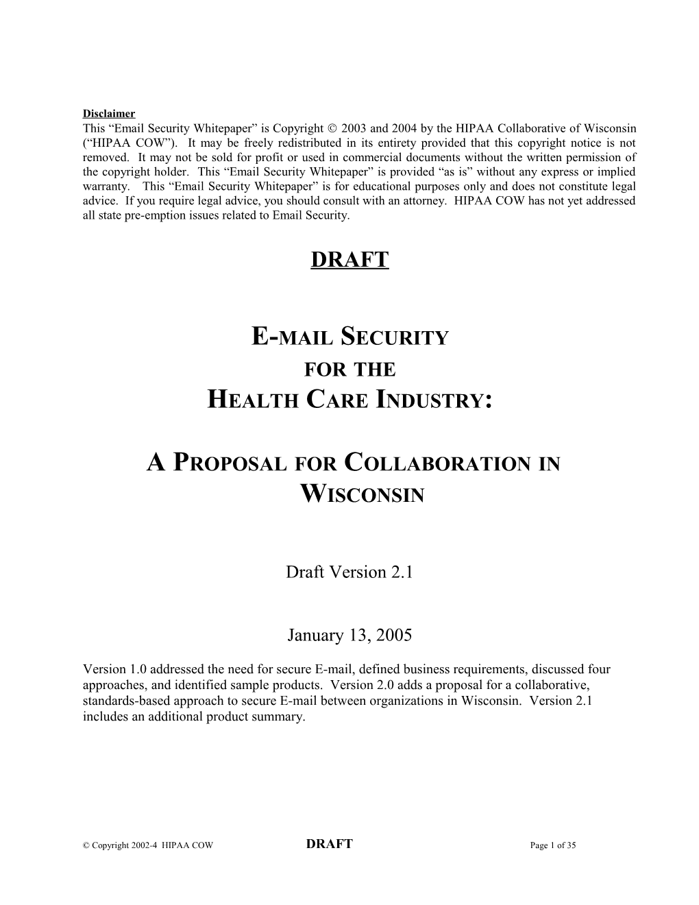 Proposal for Wisconsin Collaboration on Secure Messaging Gateways for Internet E-Mail