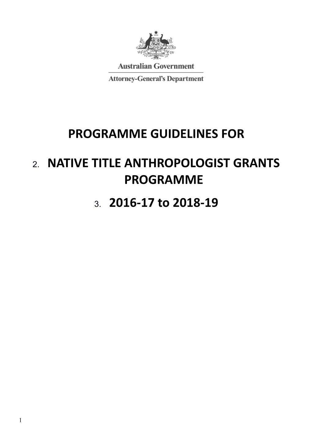 Native Title Anthropologist Grants Guidelines