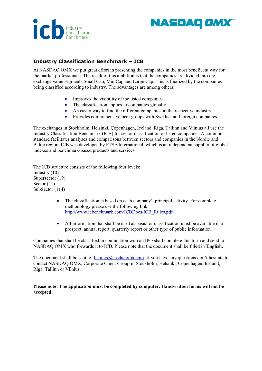 Global Industry Classification Standard GICS