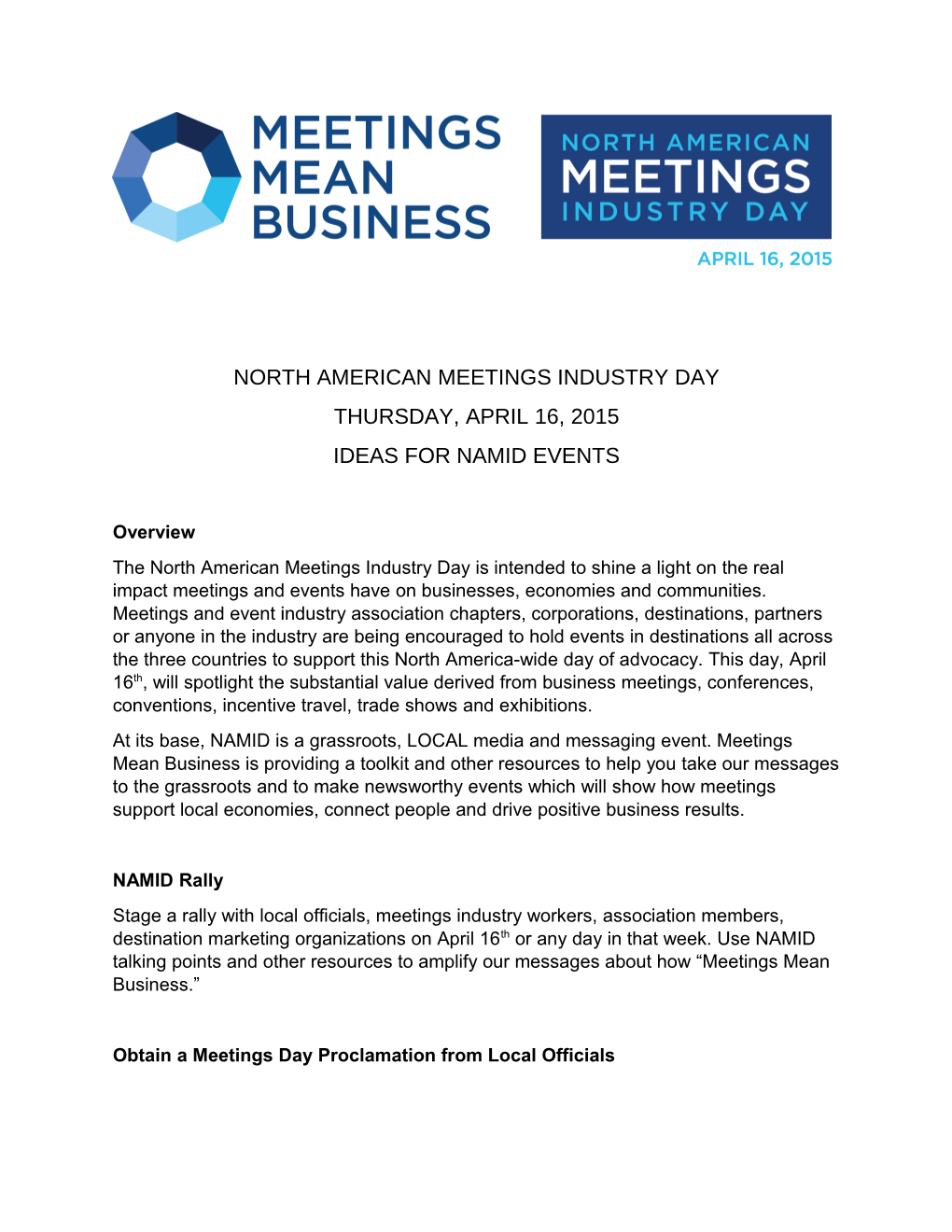 North American Meetings Industry Day