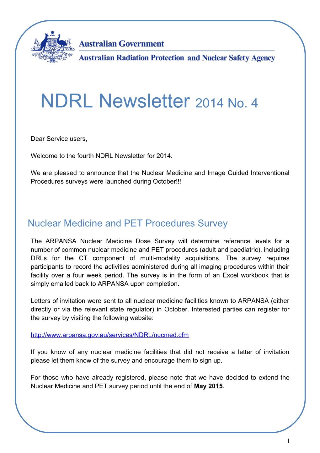 NDRL Newsletter No 4 2014