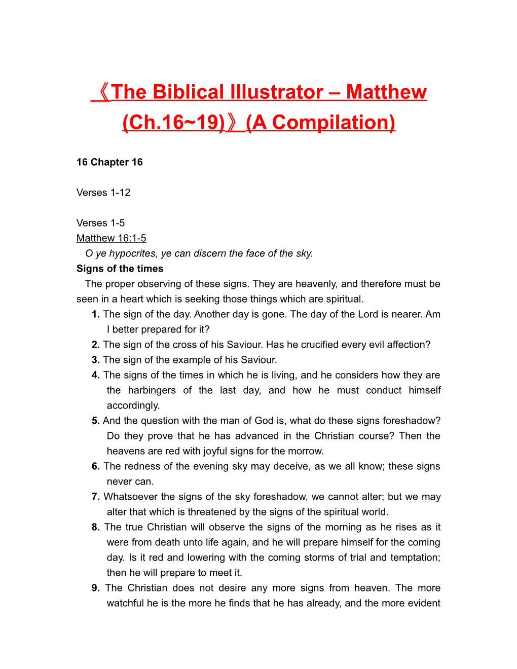 The Biblical Illustrator Matthew (Ch.16 19) (A Compilation)