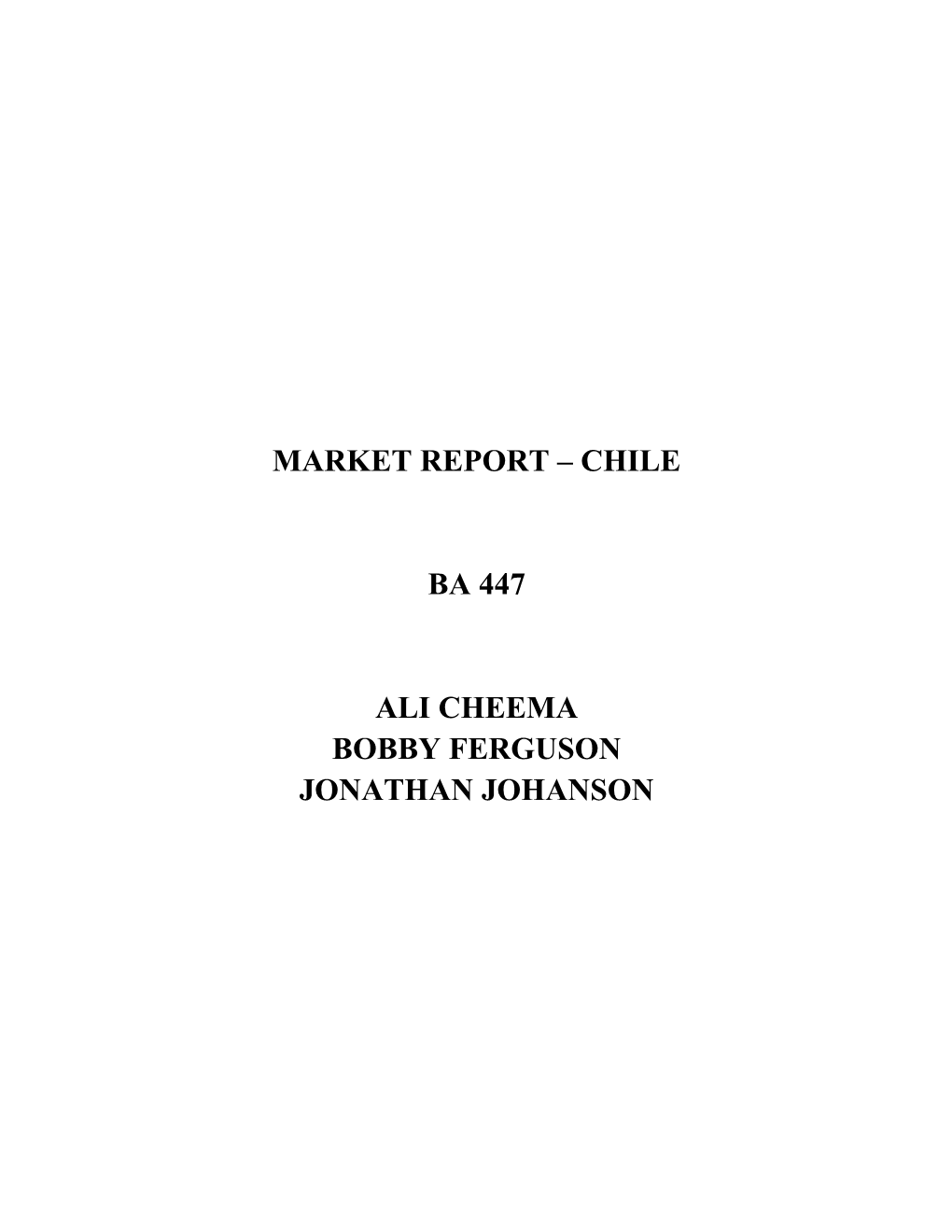 Market Report Chile