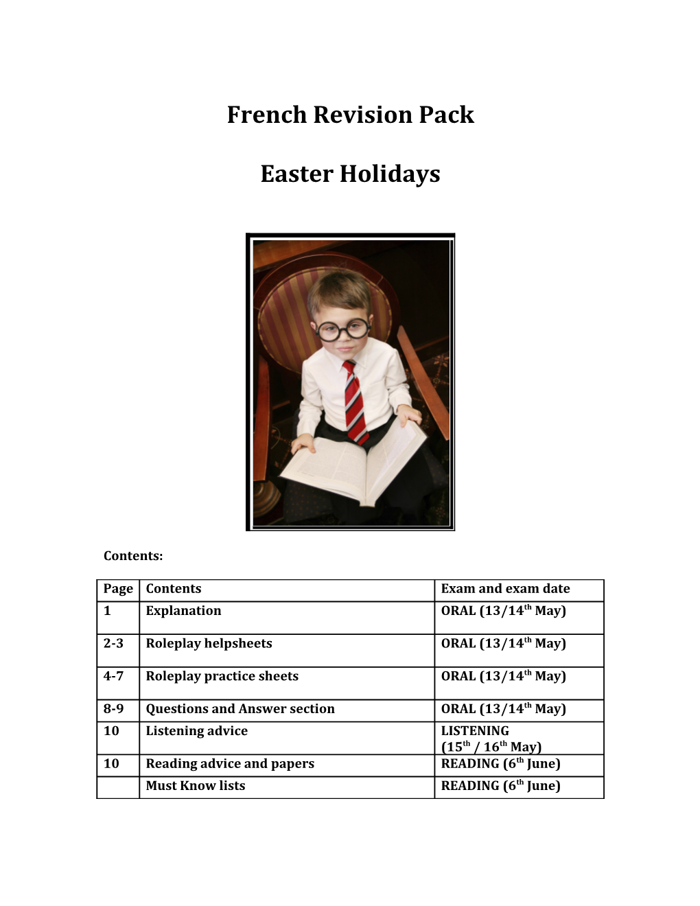 French Revision Pack