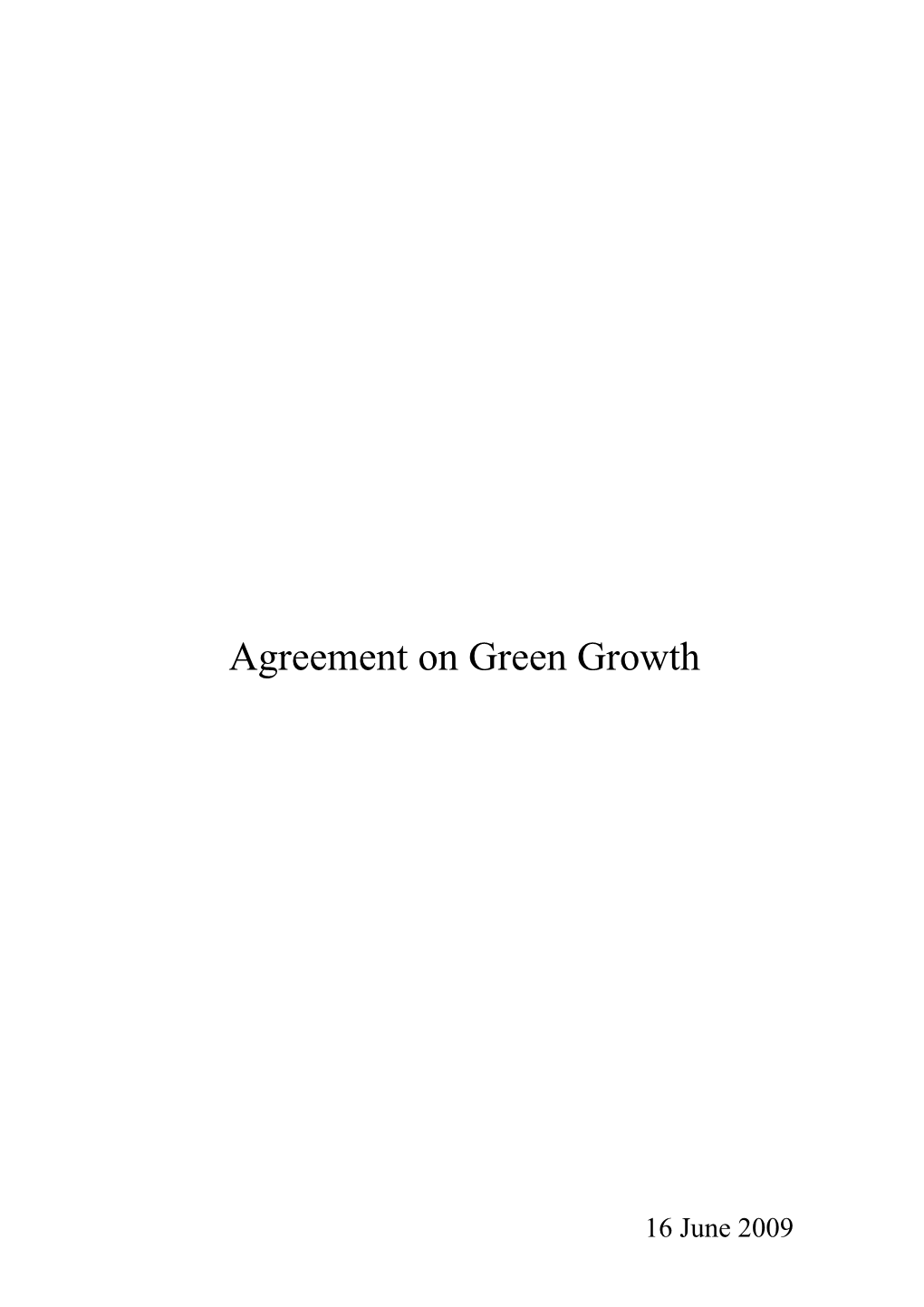 Agreement on Green Growth