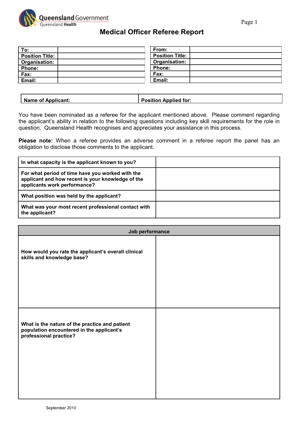 Medical Officerreferee Report