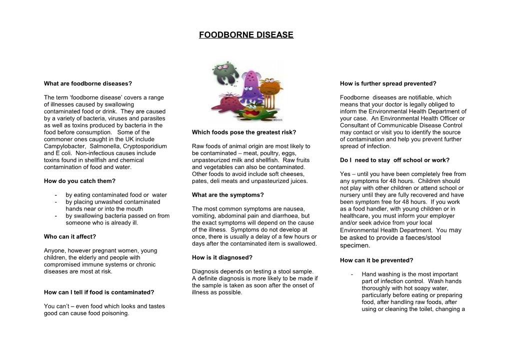 What Are Foodborne Diseases?