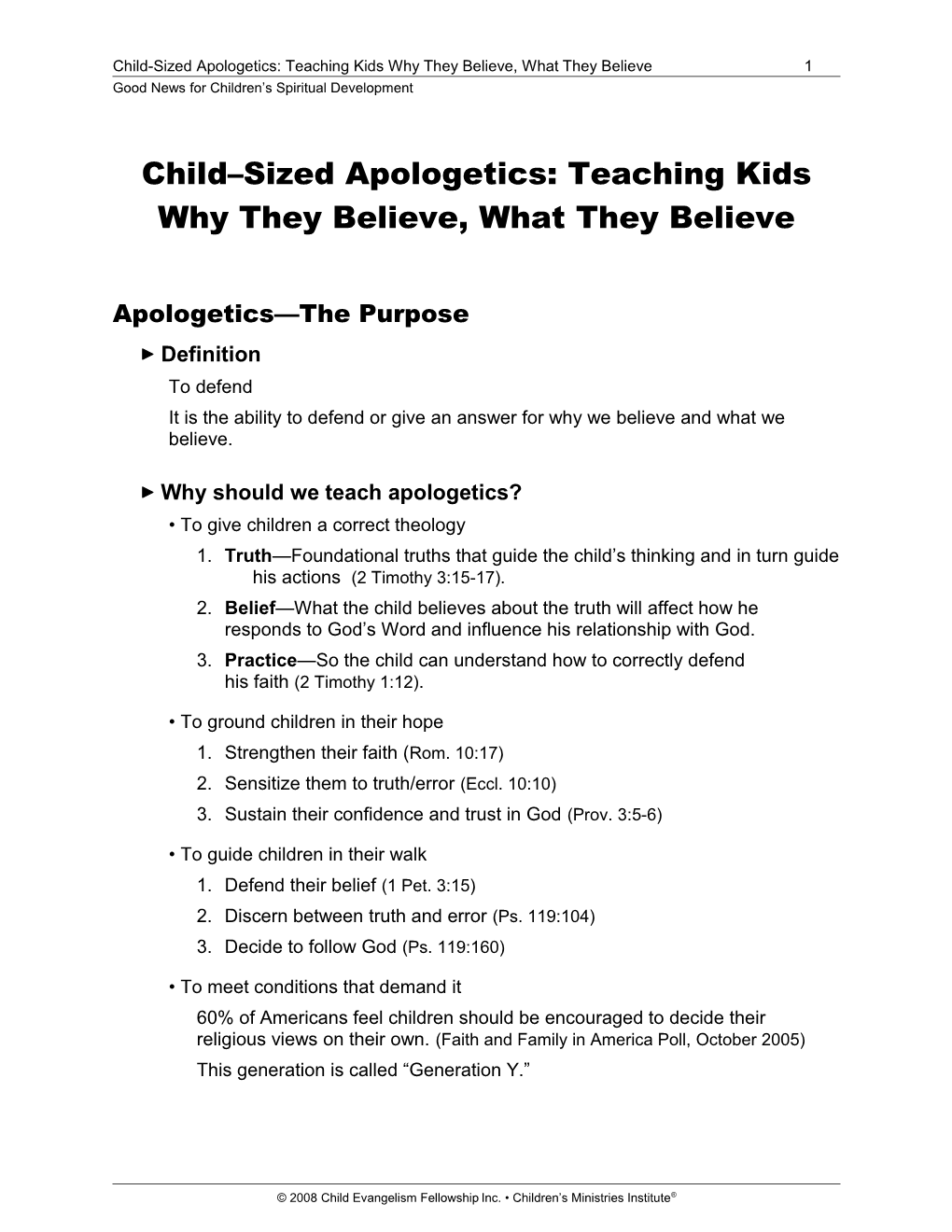 Child Sized Apologetics: Teaching Kids