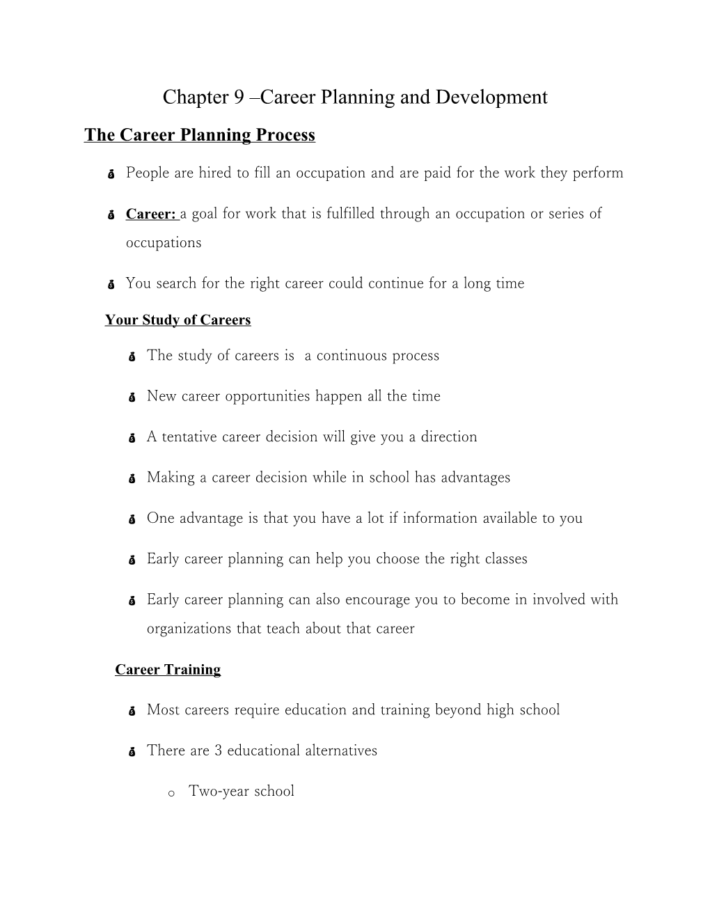 Chapter 9 Career Planning and Development