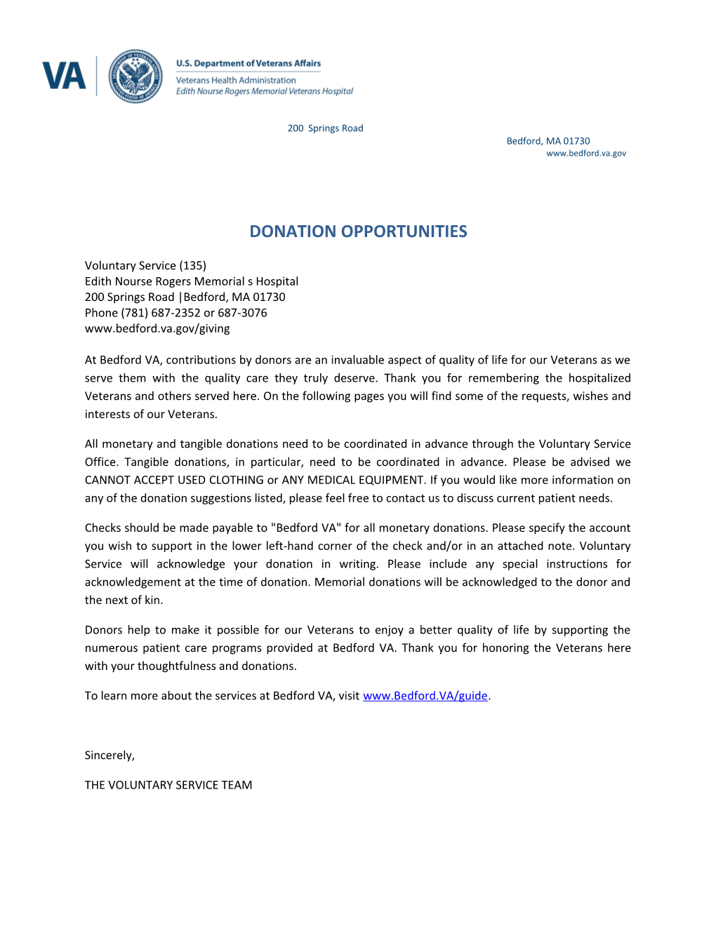 Donation Opportunities