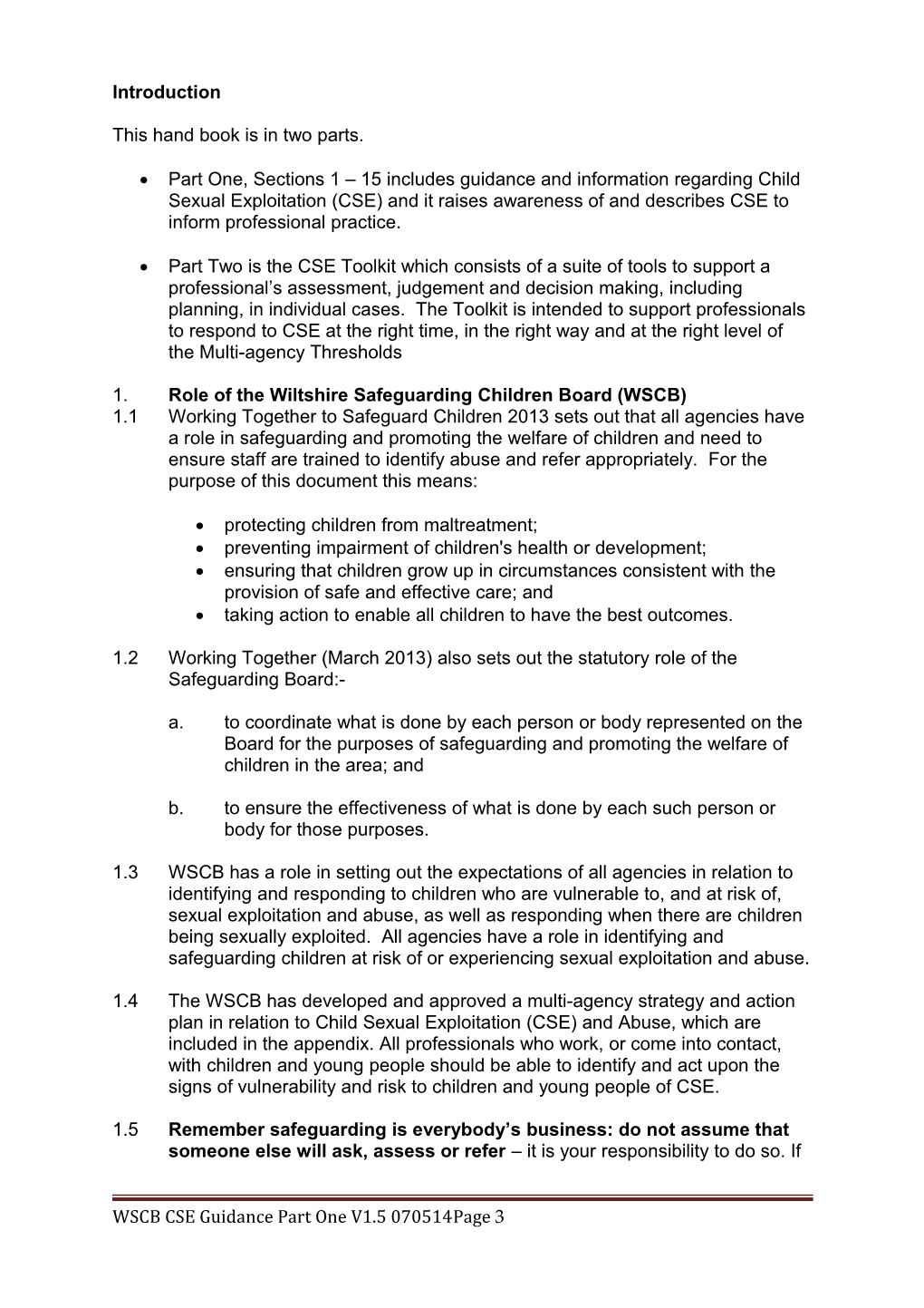 WSCB CSE Guidance Part One V1.5 070514Page 1
