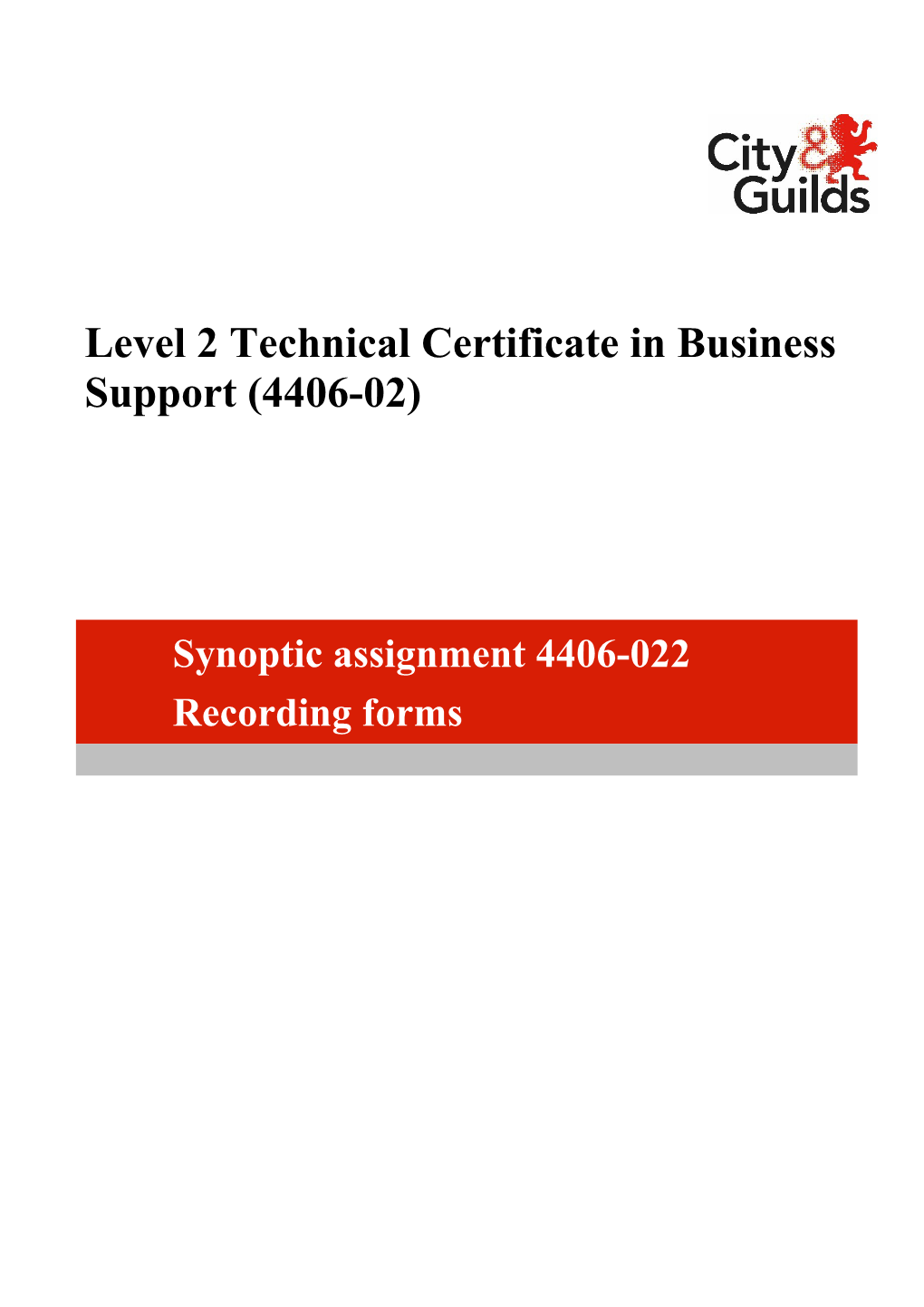 Level 2 Technical Certificate in Business Support (4406-02)