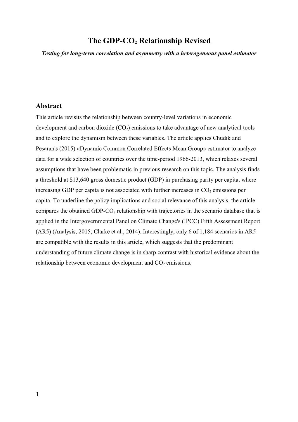 The GDP-CO2 Relationship Revised