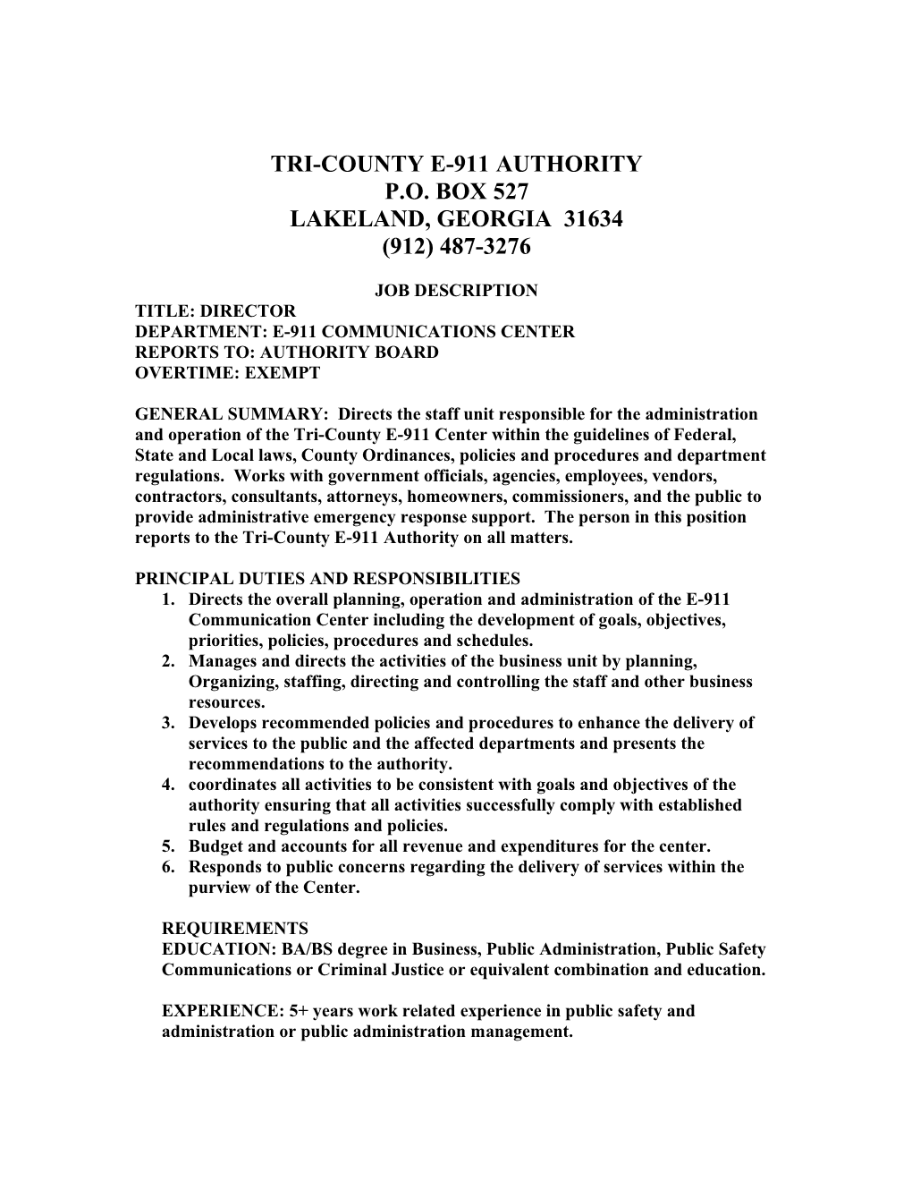 Tri-County E-911 Authority