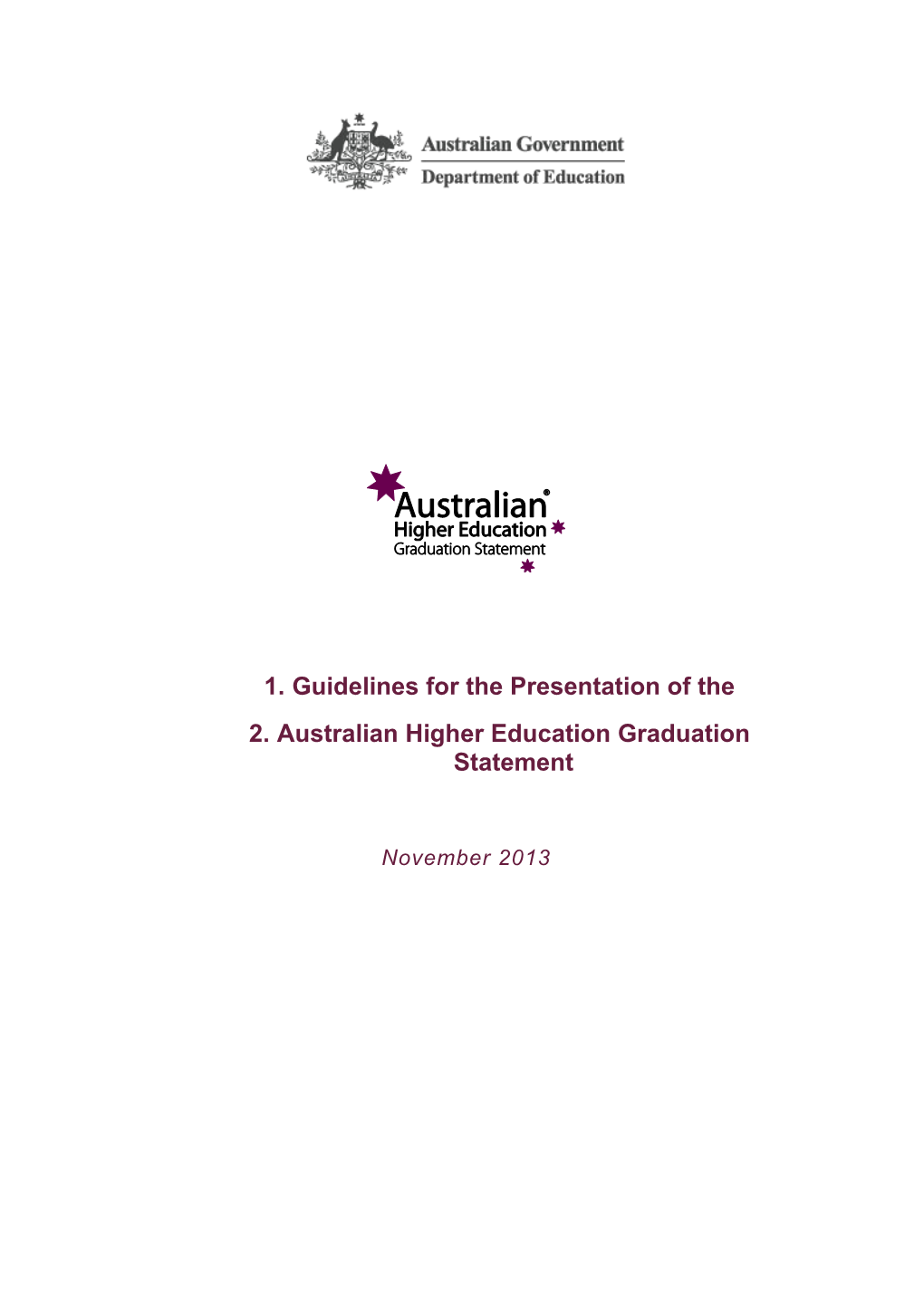 Guidelines for the Presentation of The