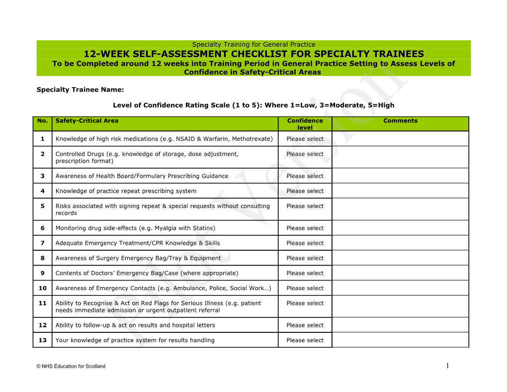 Specialty Training for General Practice