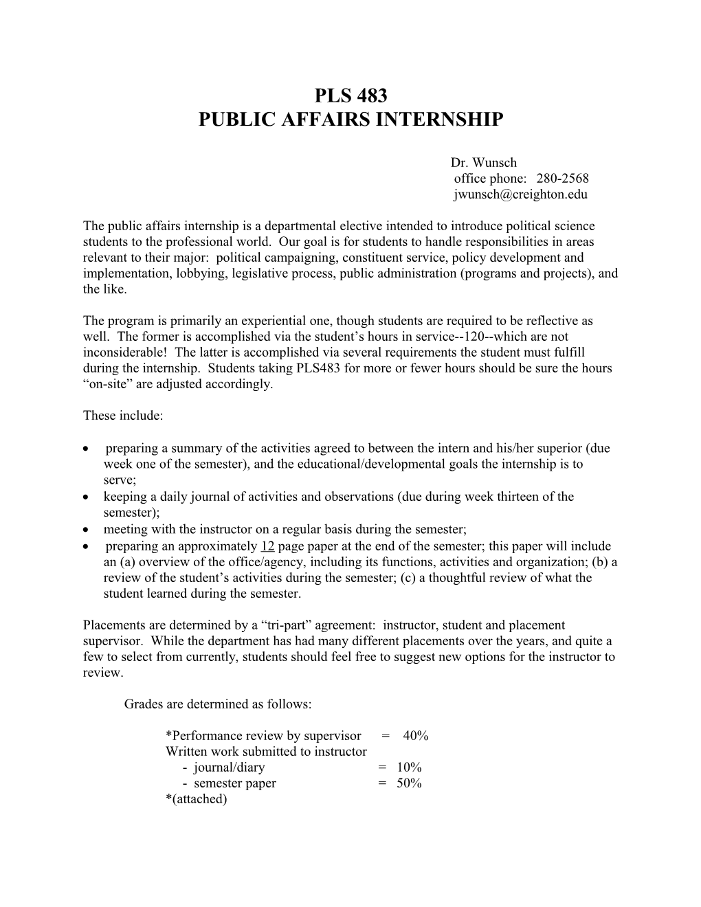 Public Affairs Internship