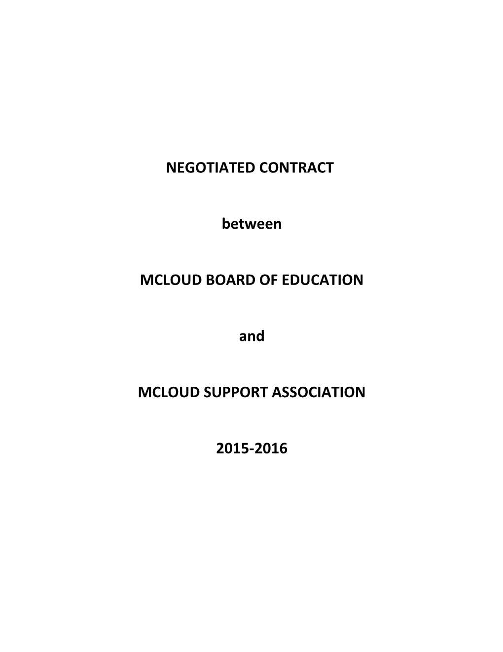 Negotiated Contract