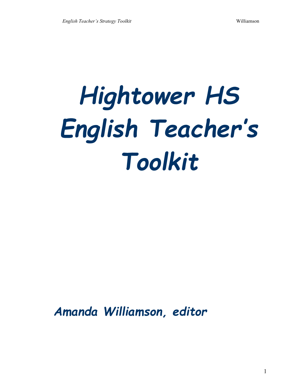 An English Teacher S Toolkit